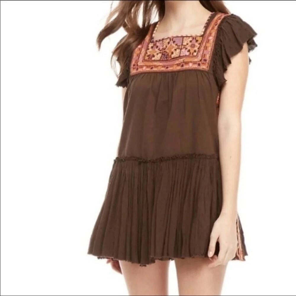 Free People Day Glow Bitter Oli boho embroidered dress size XS